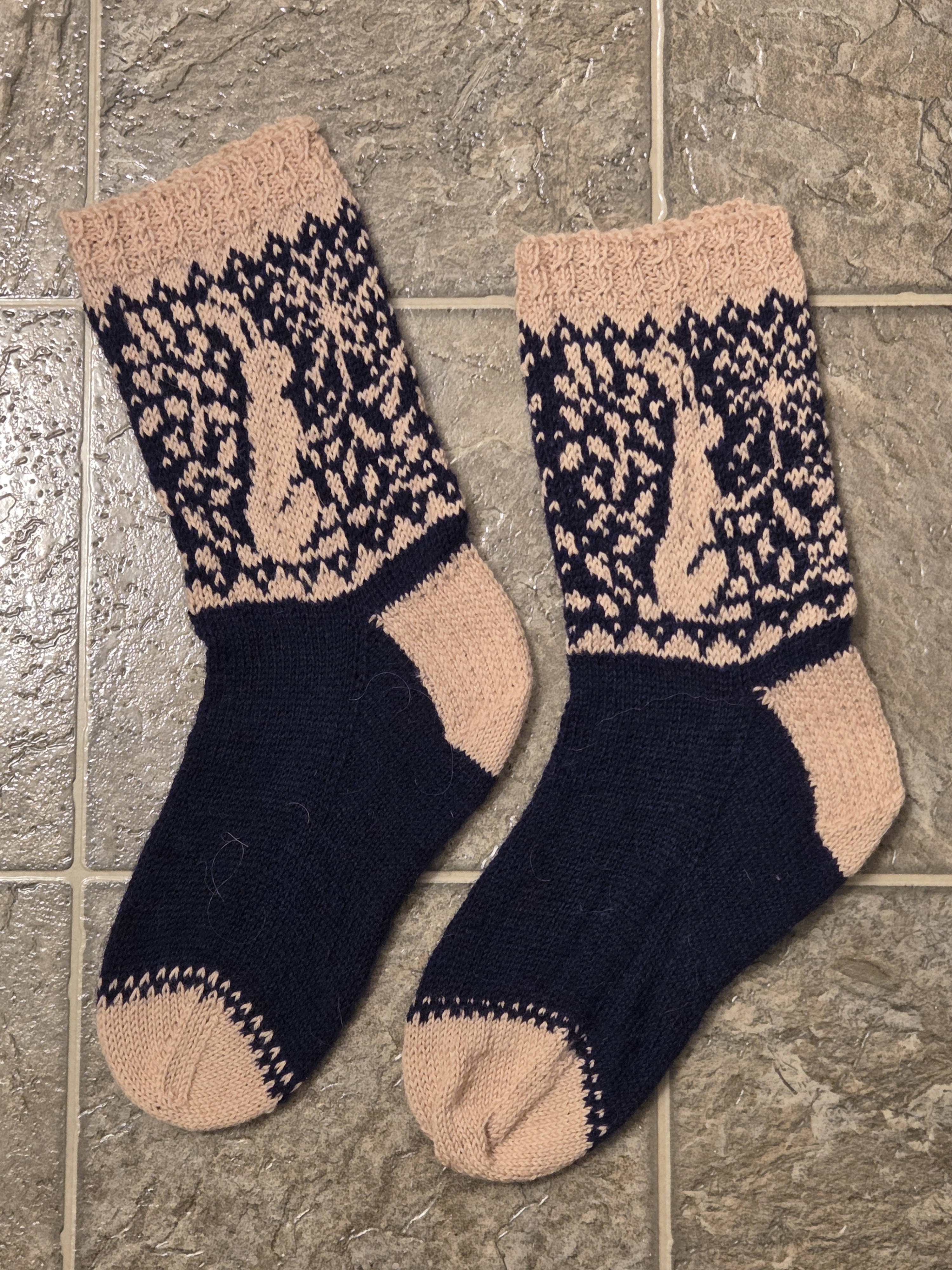Bunny Wishes socks by Grey Owl Knits